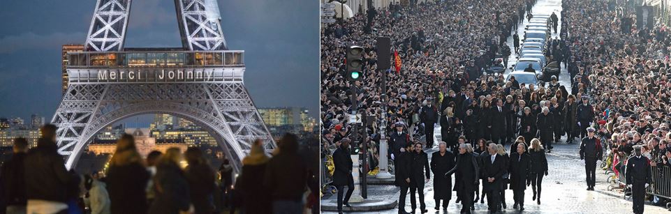 Impresionante despedida a Johnny Hallyday en París